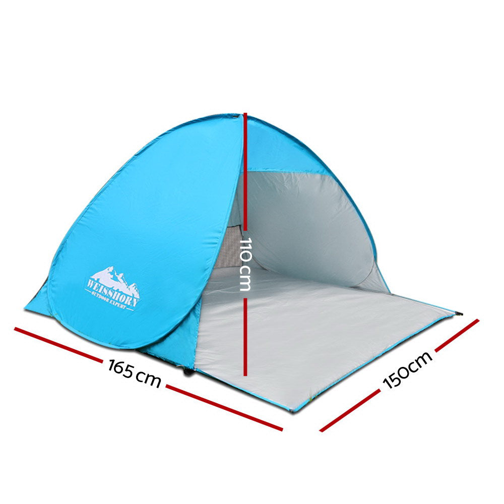 Weisshorn 4 Person Portable Pop Up Camping Tent - Blue