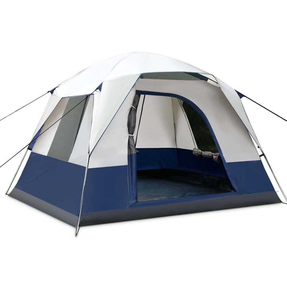 Weisshorn 4 Person Canvas Camping Tent - Navy & Grey