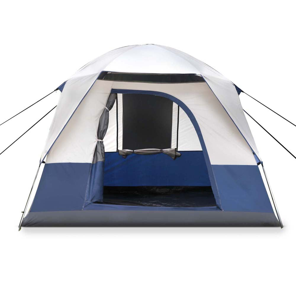 Weisshorn 4 Person Canvas Camping Tent - Navy & Grey