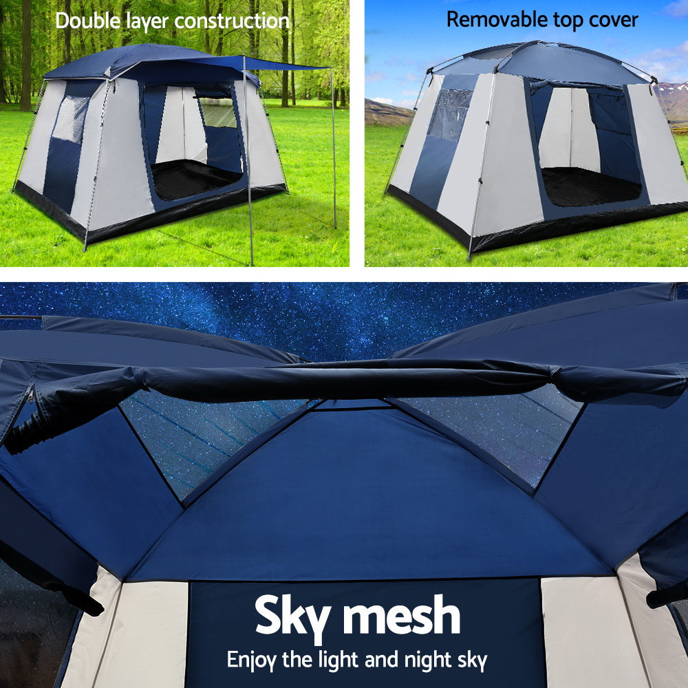 Weisshorn 6 Person Dome Camping Tent - Navy and Grey