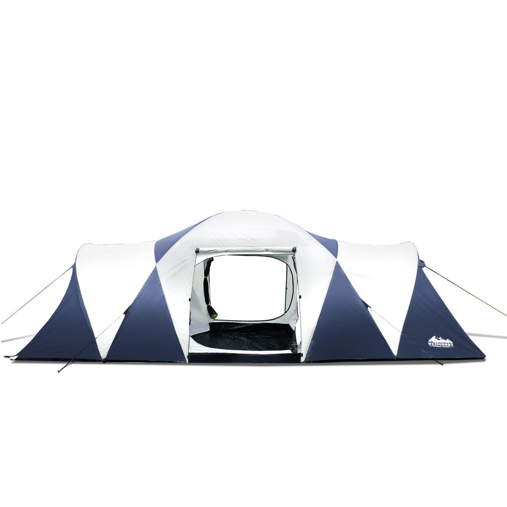 Weisshorn 12 Person Canvas Dome Camping Tent - Navy & Grey