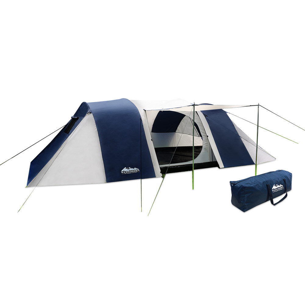 Weisshorn 12 Person Canvas Dome Camping Tent - Navy & Grey