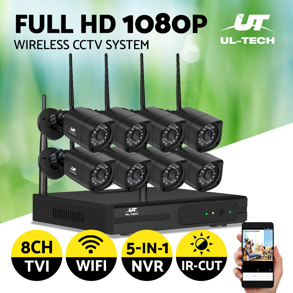 UL-TECH 3MP 8CH NVR Wireless 8 Security Cameras Set