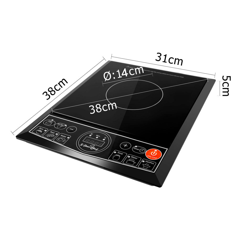 5 Star Chef Portable Single Ceramic Electric Induction Cook Top - Black