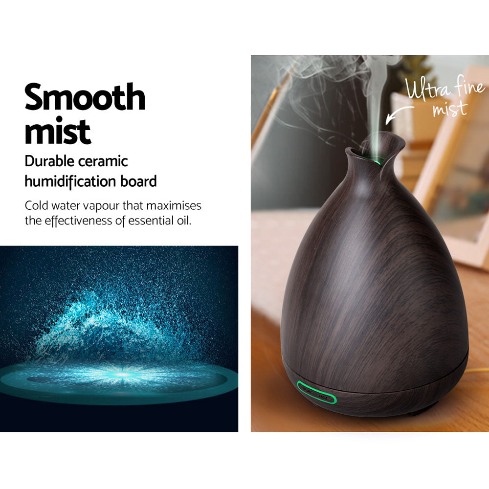 DEVANTI Aroma Diffuser Air Humidifier Dark Wood Grain 120ml