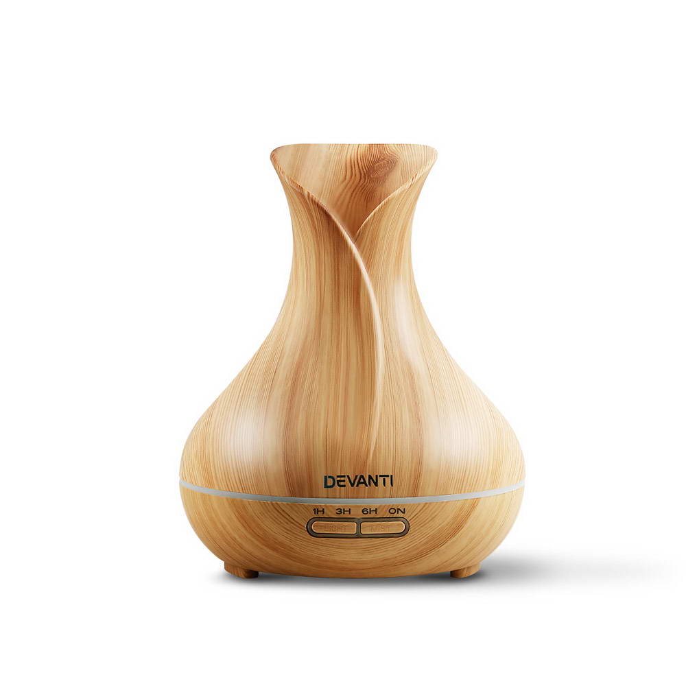 Devanti 400ml 4 in 1 Aroma Diffuser - Light Wood