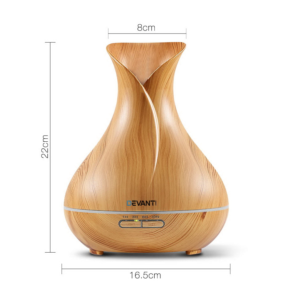 Devanti 400ml 4 in 1 Aroma Diffuser remote control - Light Wood