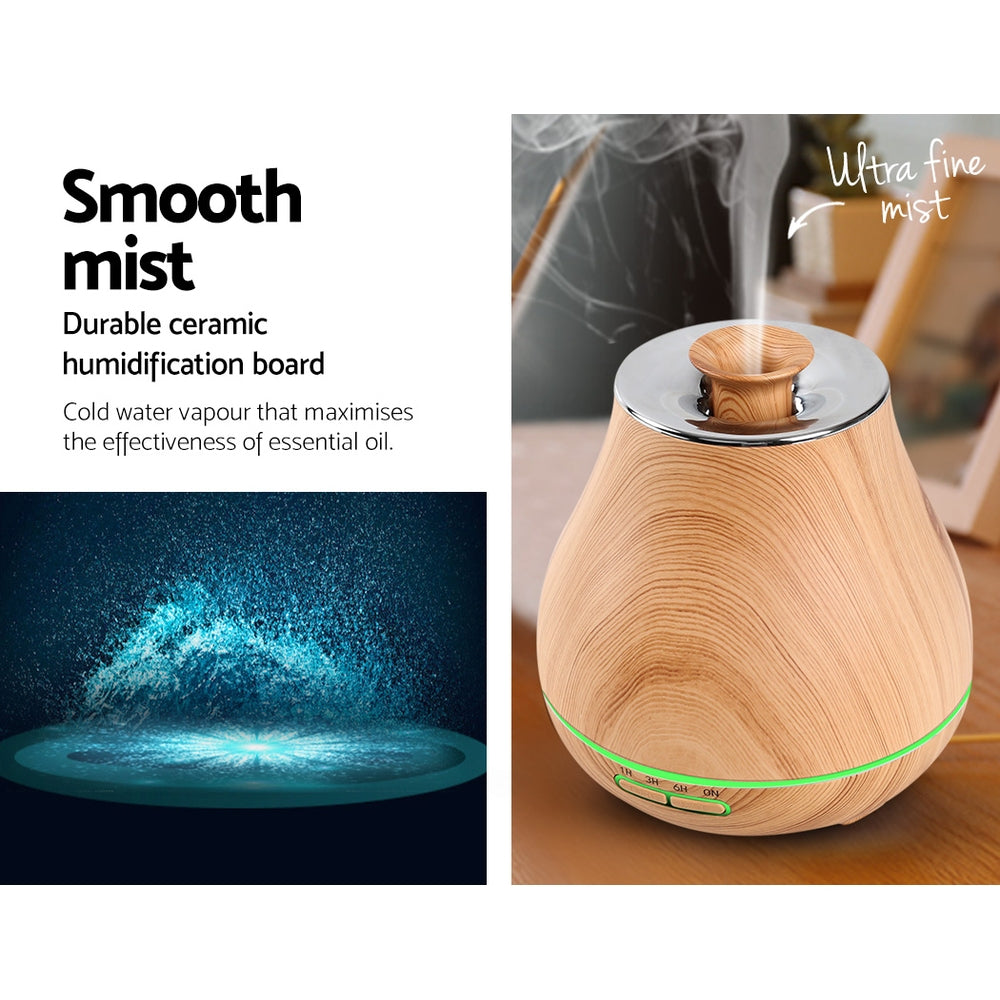 DEVANTi Aroma Diffuser Air Humidifier Light Wood Grain 400ml