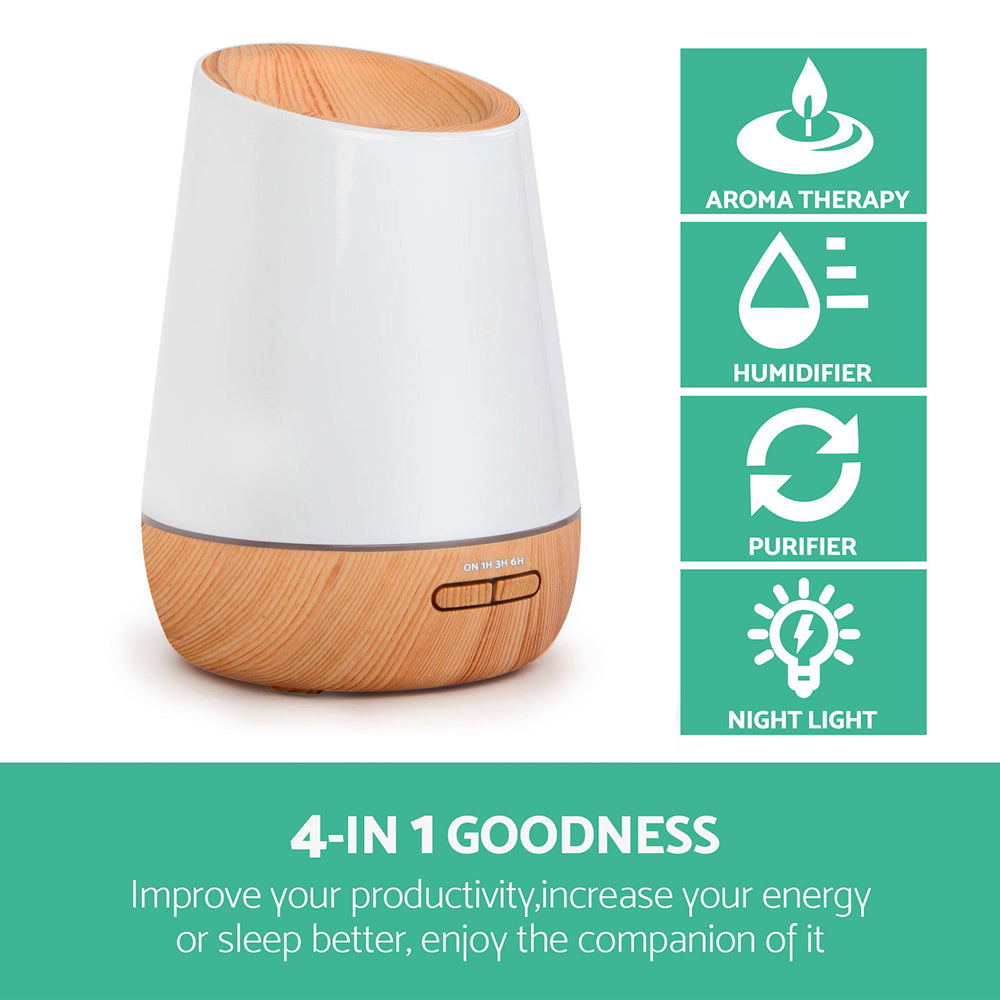 4 in 1 Ultrasonic Aroma Diffuser 500ml  - Light Wood