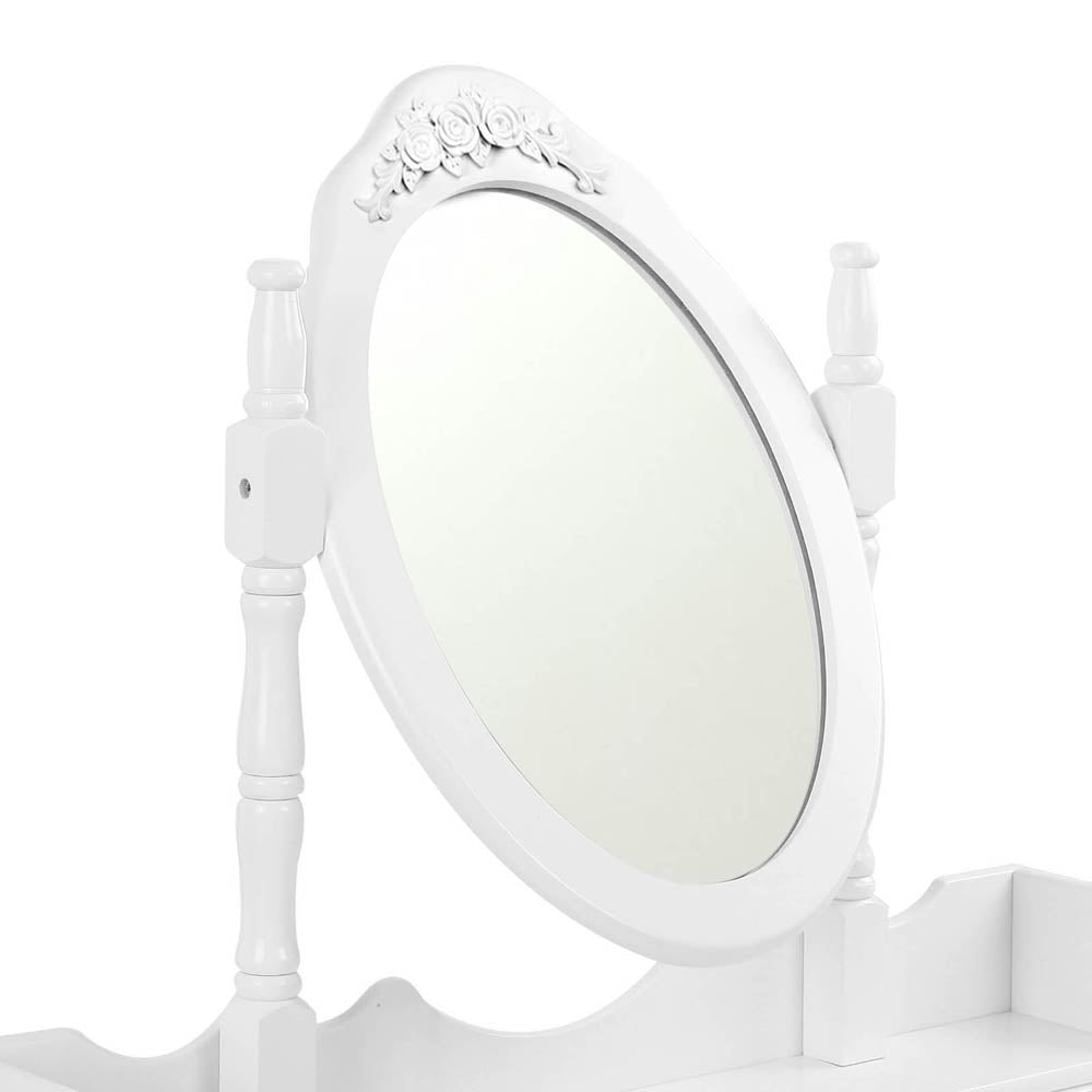 Artiss 3 Drawer Dressing Table with Mirror - White