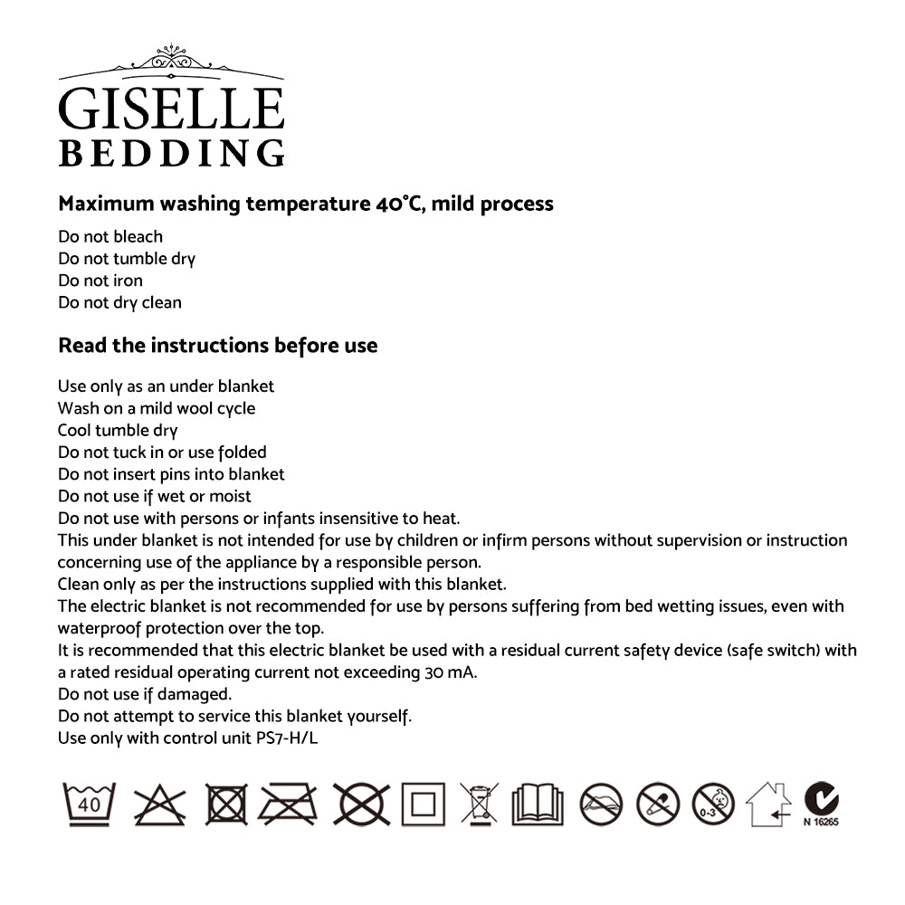 Giselle Bedding King Size Electric Blanket Fleece