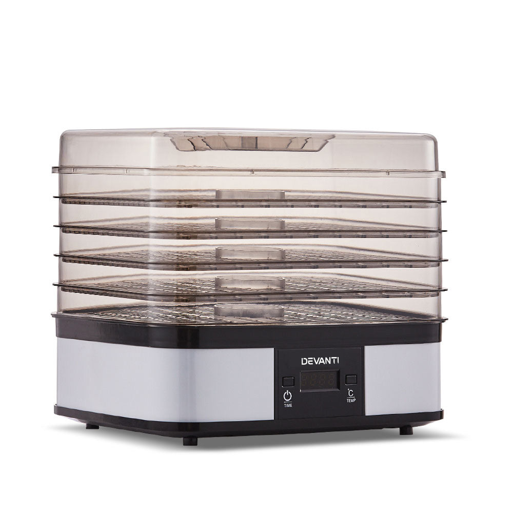 Devanti Food Dehydrator with 5 Trays - White