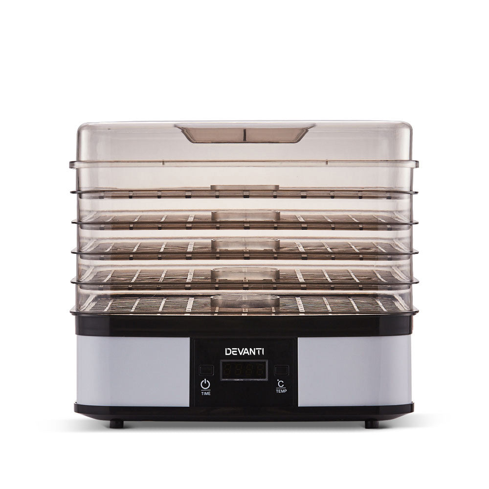 Devanti Food Dehydrator with 5 Trays - White