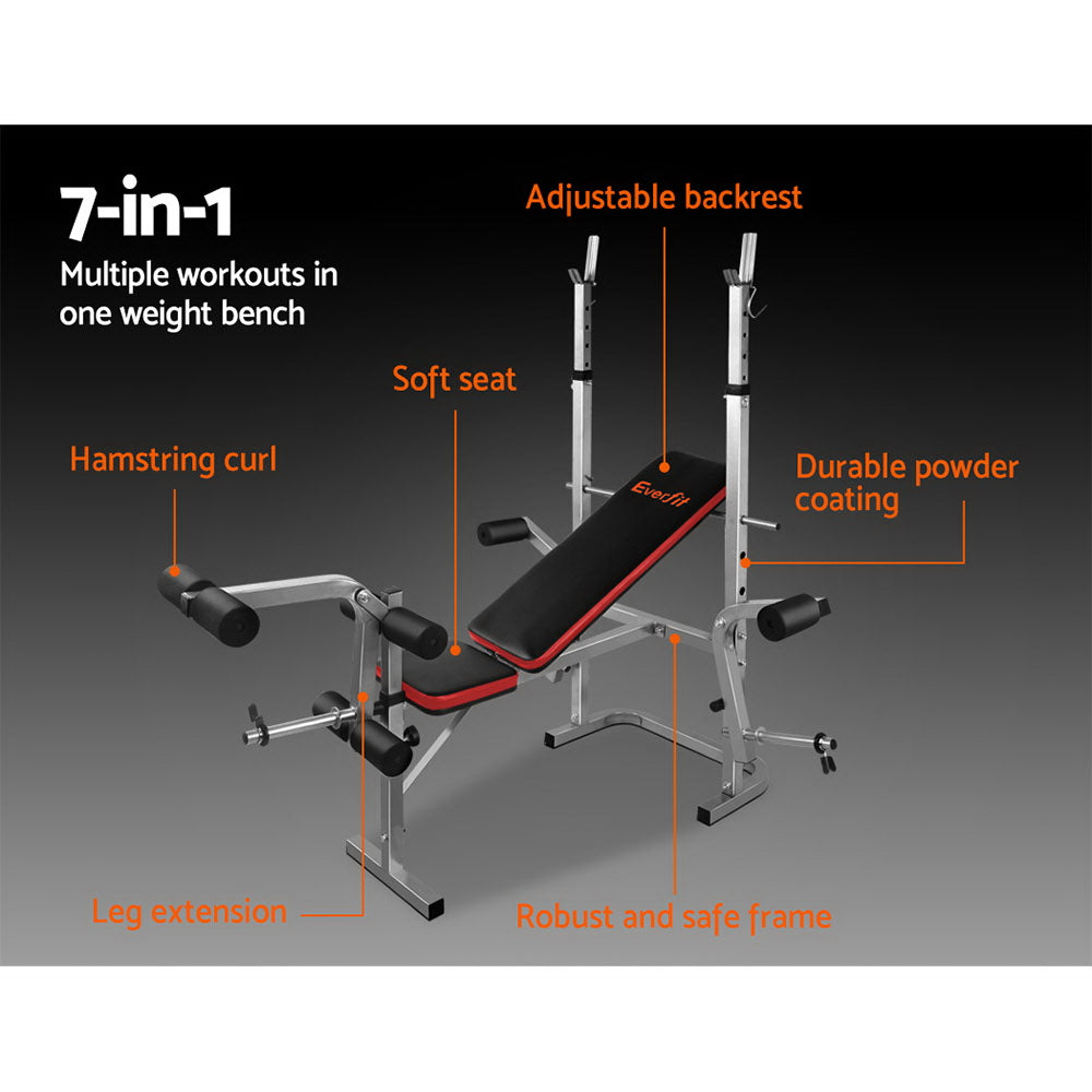 Everfit 7-In-1 Weight Bench Multi-Function Power Station Fitness Gym Equipment