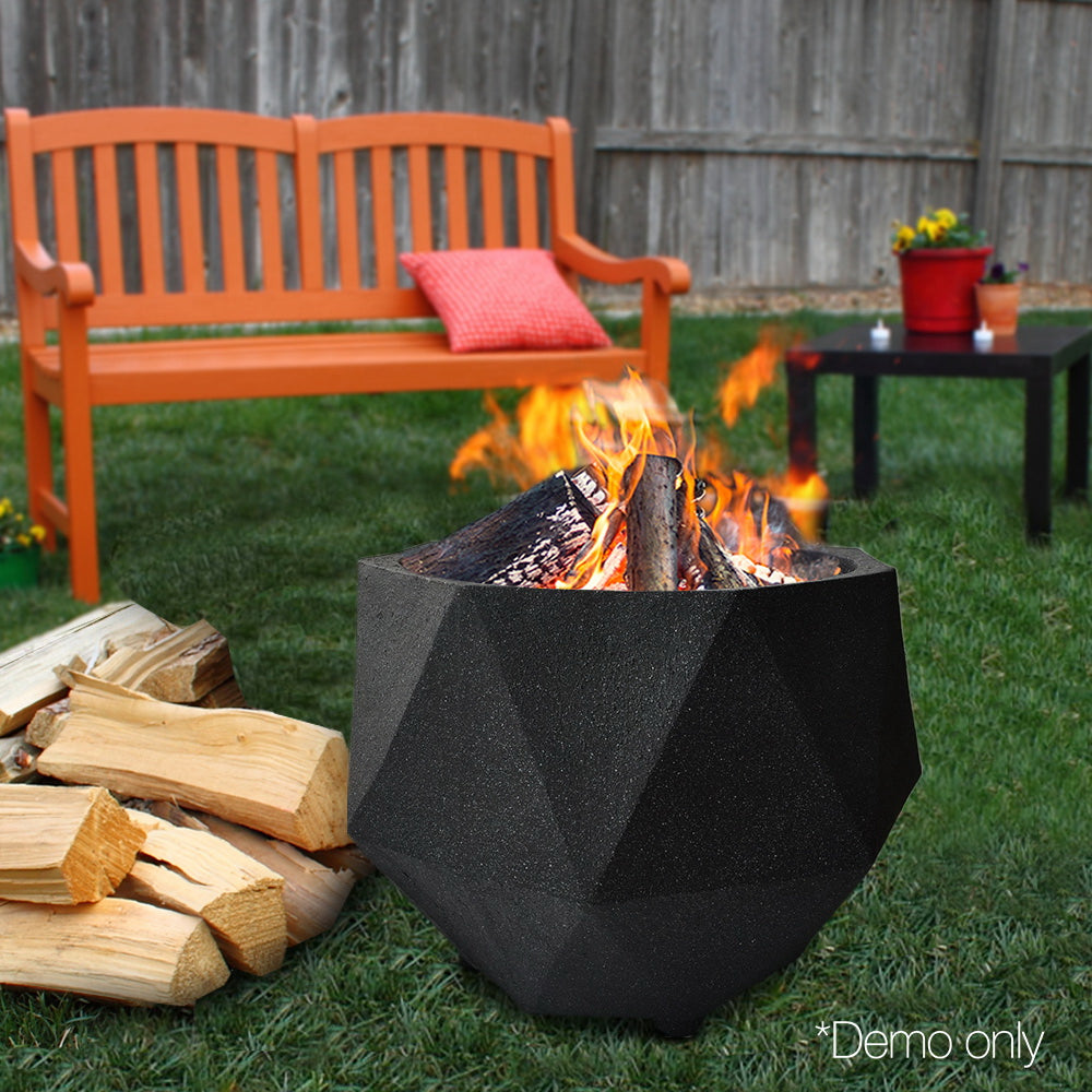 Grillz Outdoor Portable Fire Pit Bowl Wood Burning Patio Oven Heater Fireplace