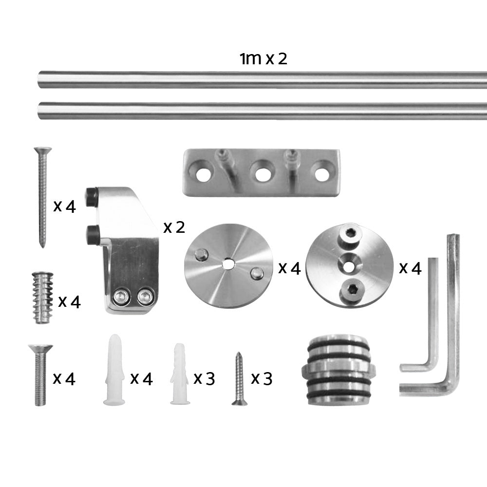 Stainless Steel Sliding Barn Door Hardware - Silver