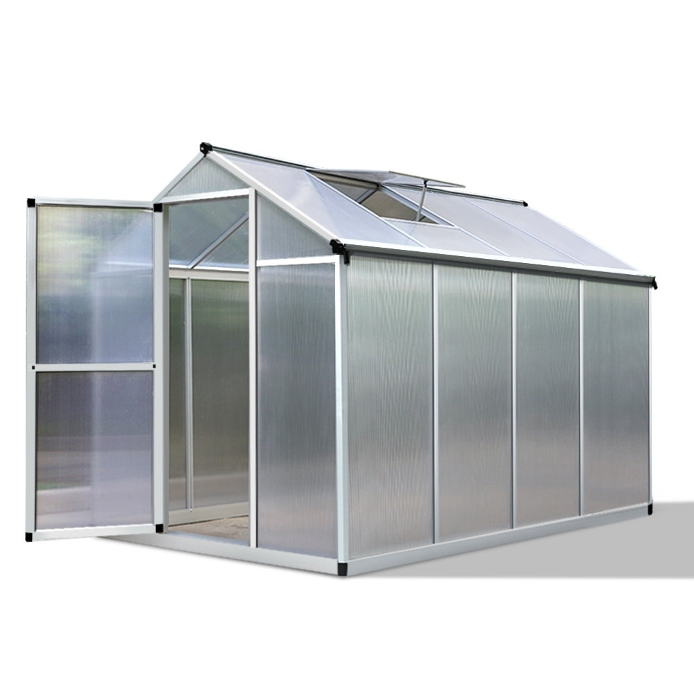 Green Fingers 2.4 x 1.9m Polycarbonate Aluminium Greenhouse