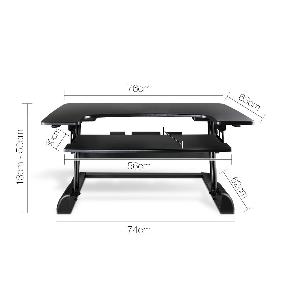 Height Adjustable Standing Desk Riser - Black