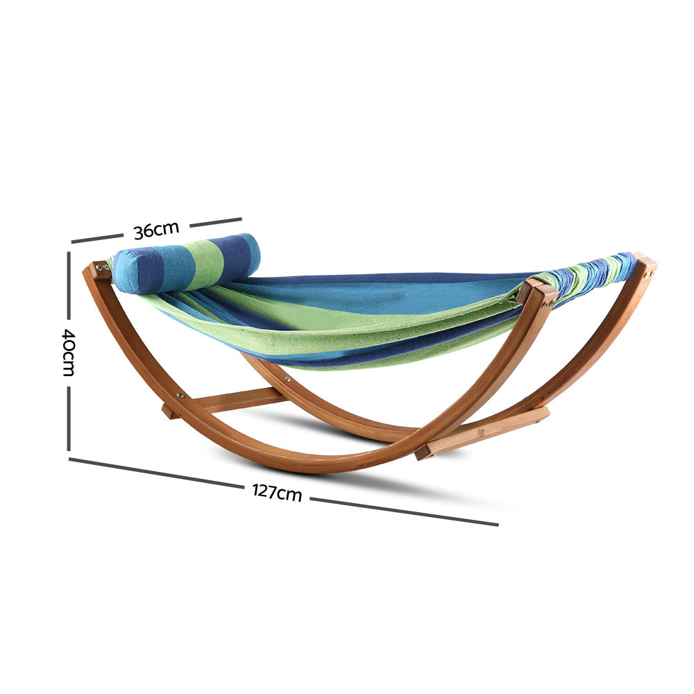 Keezi Kids Timber Hammock Bed Swing - Blue