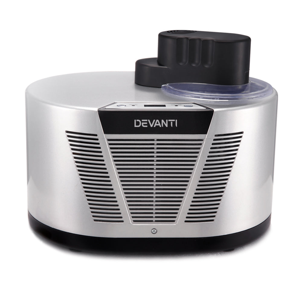 Devanti Self Cooling Ice Cream Maker - Silver