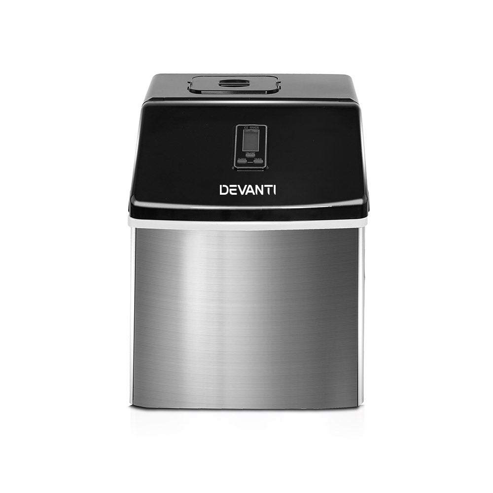 DEVANTi 3.2L Portable Ice Cube Maker Cold Commercial Machine Stainless Steel