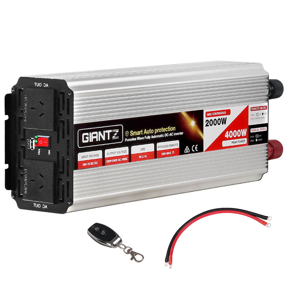 Giantz 2000W Puresine Wave DC-AC Power Inverter 