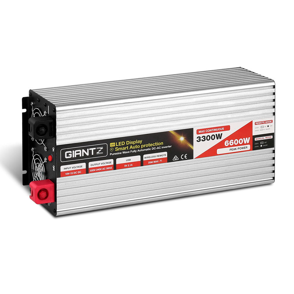 Giantz 3300W Puresine Wave DC-AC Power Inverter