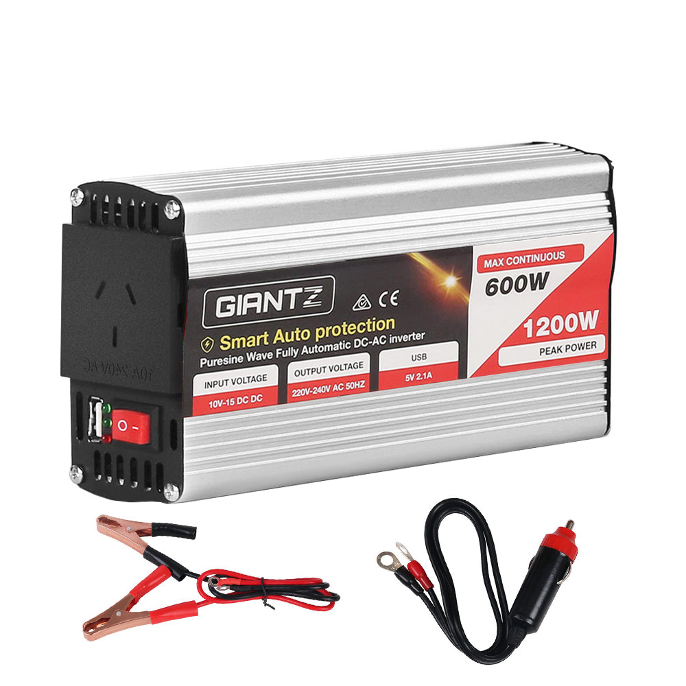 Giantz 600W Puresine Wave DC-AC Power Inverter 