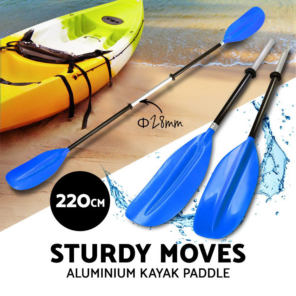 Premium 220cm Kayak Oar Paddle- Blue