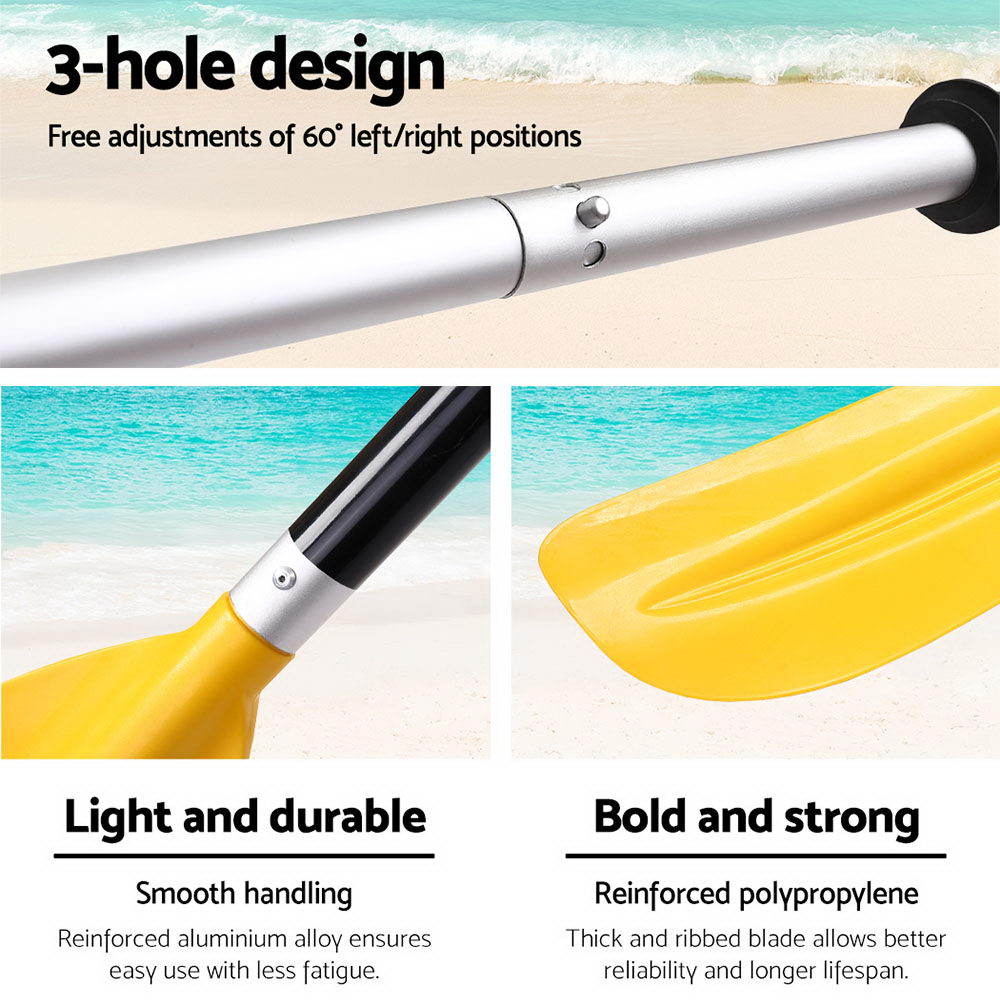 Premium 220cm Kayak Oar Paddle- Yellow