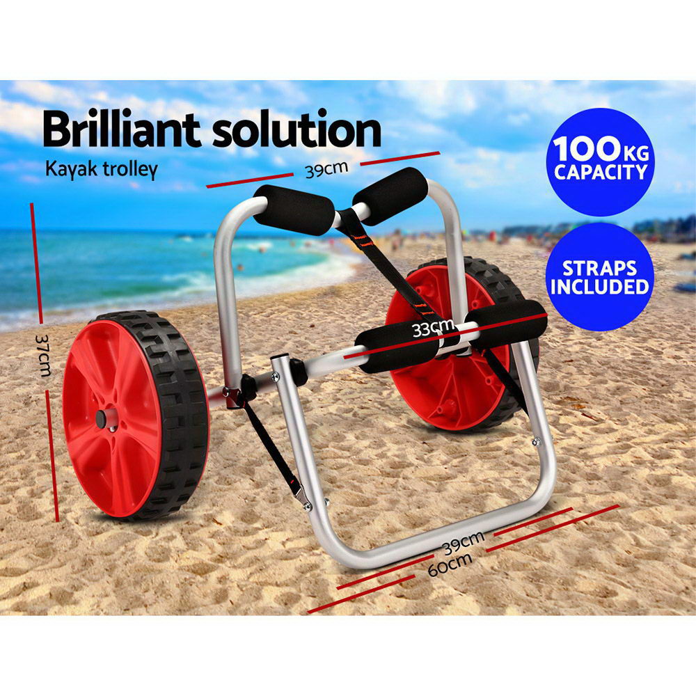 Aluminium Collapsible Kayak Trolley Wheel Cart Boat Carrier