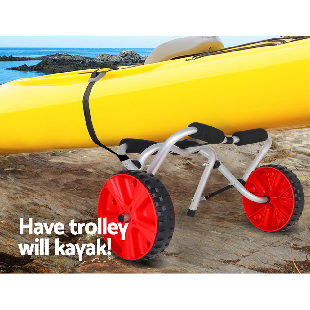 Aluminium Collapsible Kayak Trolley Wheel Cart Boat Carrier