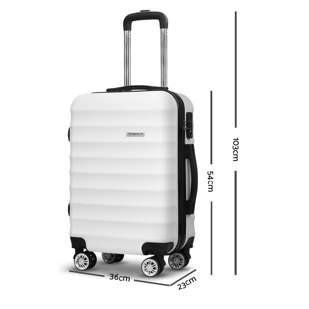 Wanderlite 2 Piece Lightweight Hard Suit Case Luggage White