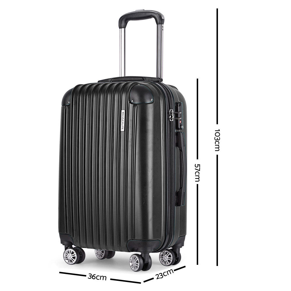 Wanderlite 20inch Lightweight Hard Suit Case Luggage Black