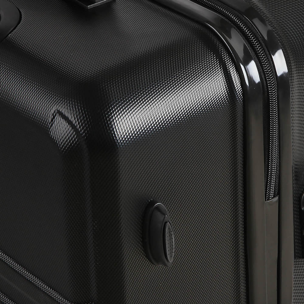 Wanderlite 3 Piece Lightweight Hard Suit Case Luggage Black