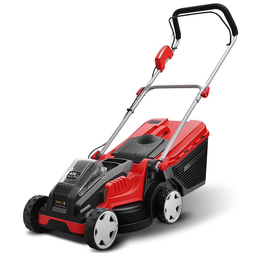 Giantz Cordless Electric Lawn Mower - Red & Black