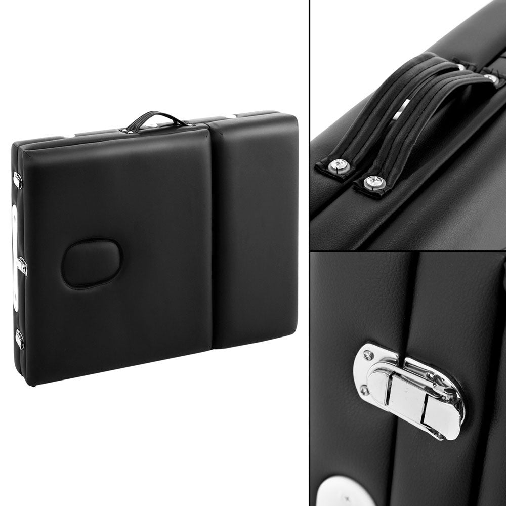 Zenses 3 Fold Portable Aluminium Massage Table - Black