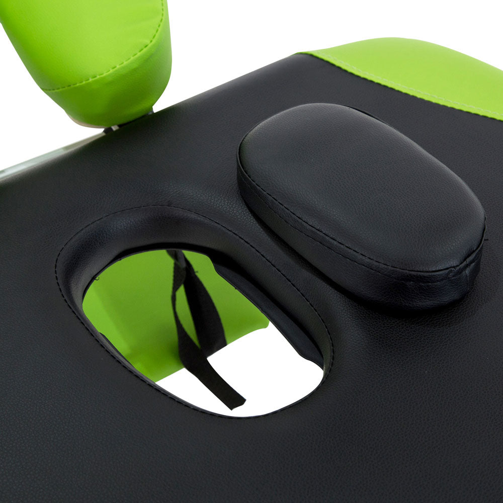 Zenses 3 Fold Portable Aluminium Massage Table - Green & Black