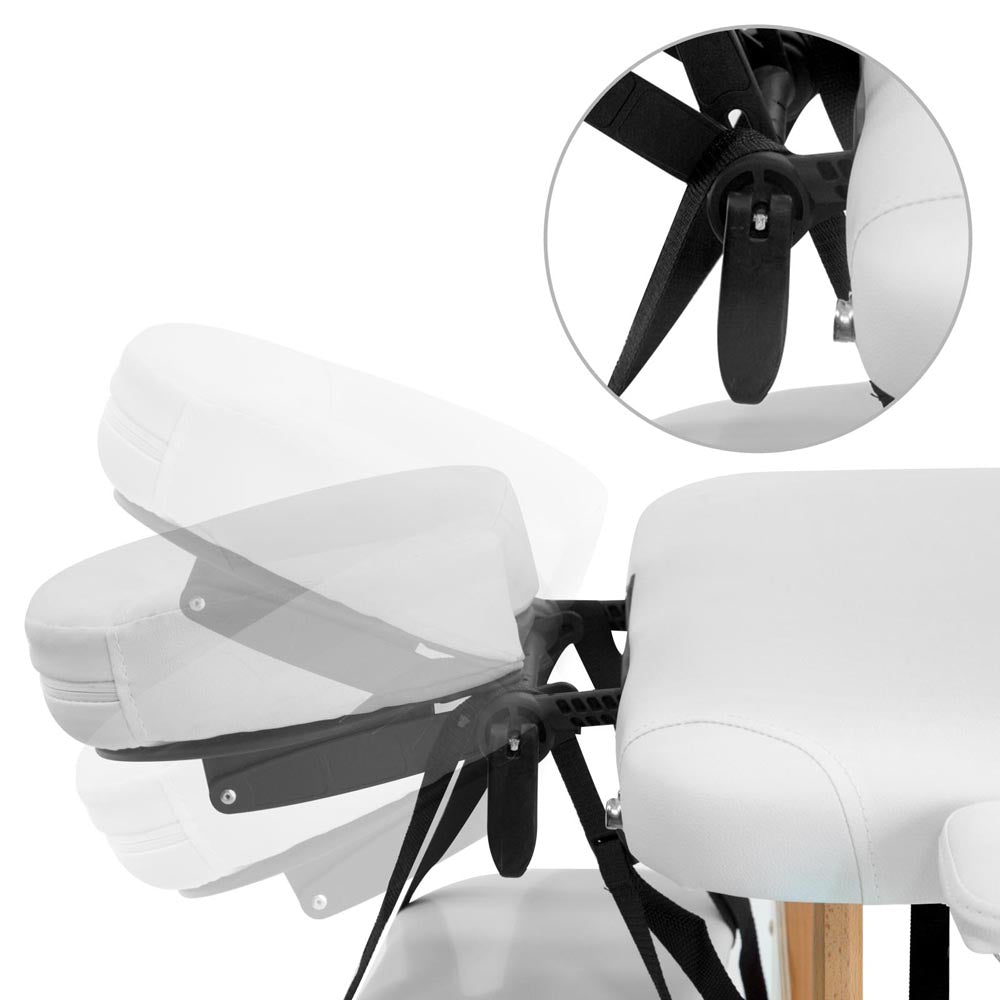 Zenses 3 Fold Portable Wood Massage Table - White