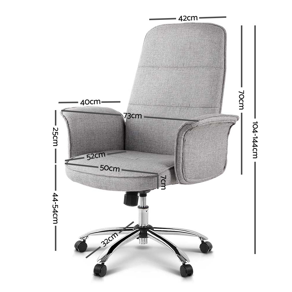 Artiss Fabric Office Chair Grey