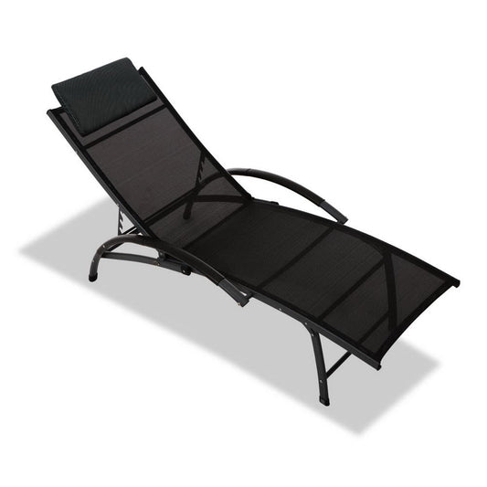 Gardeon Portable Reclining Lounge Chair - Black
