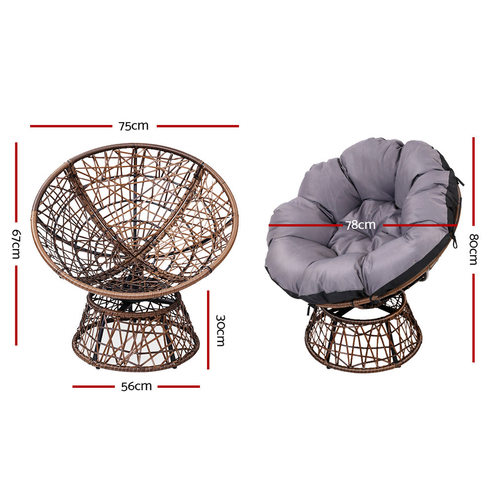 Gardeon Papasan Chair - Brown