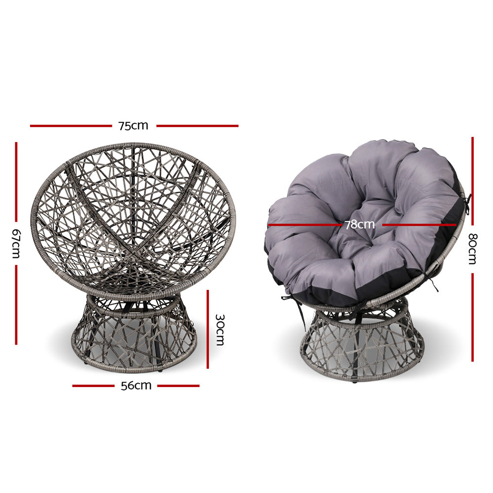 Gardeon Papasan Chair - Grey