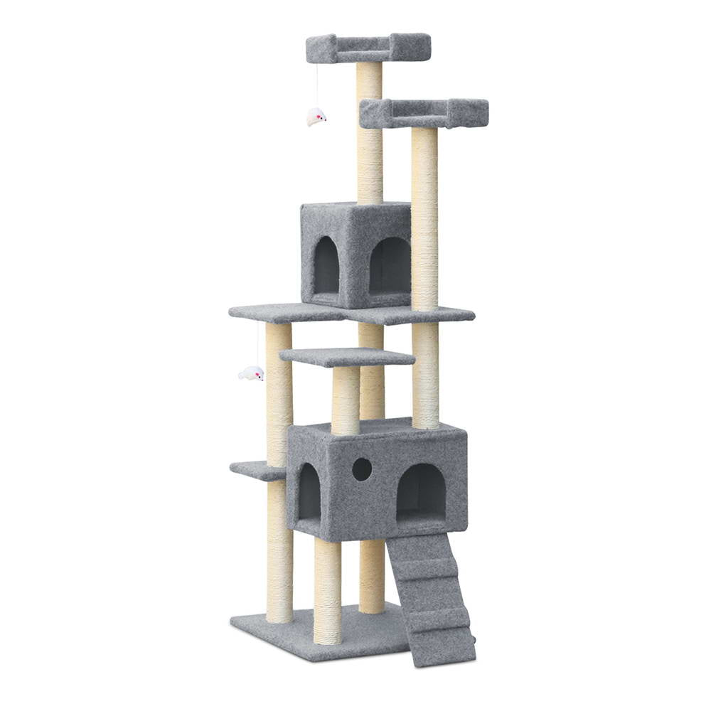 i.Pet 7 Level Cat Scratching Post - Grey