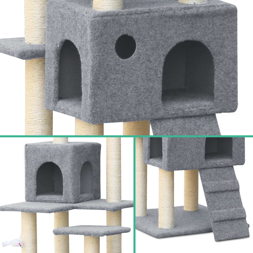 i.Pet 7 Level Cat Scratching Post - Grey