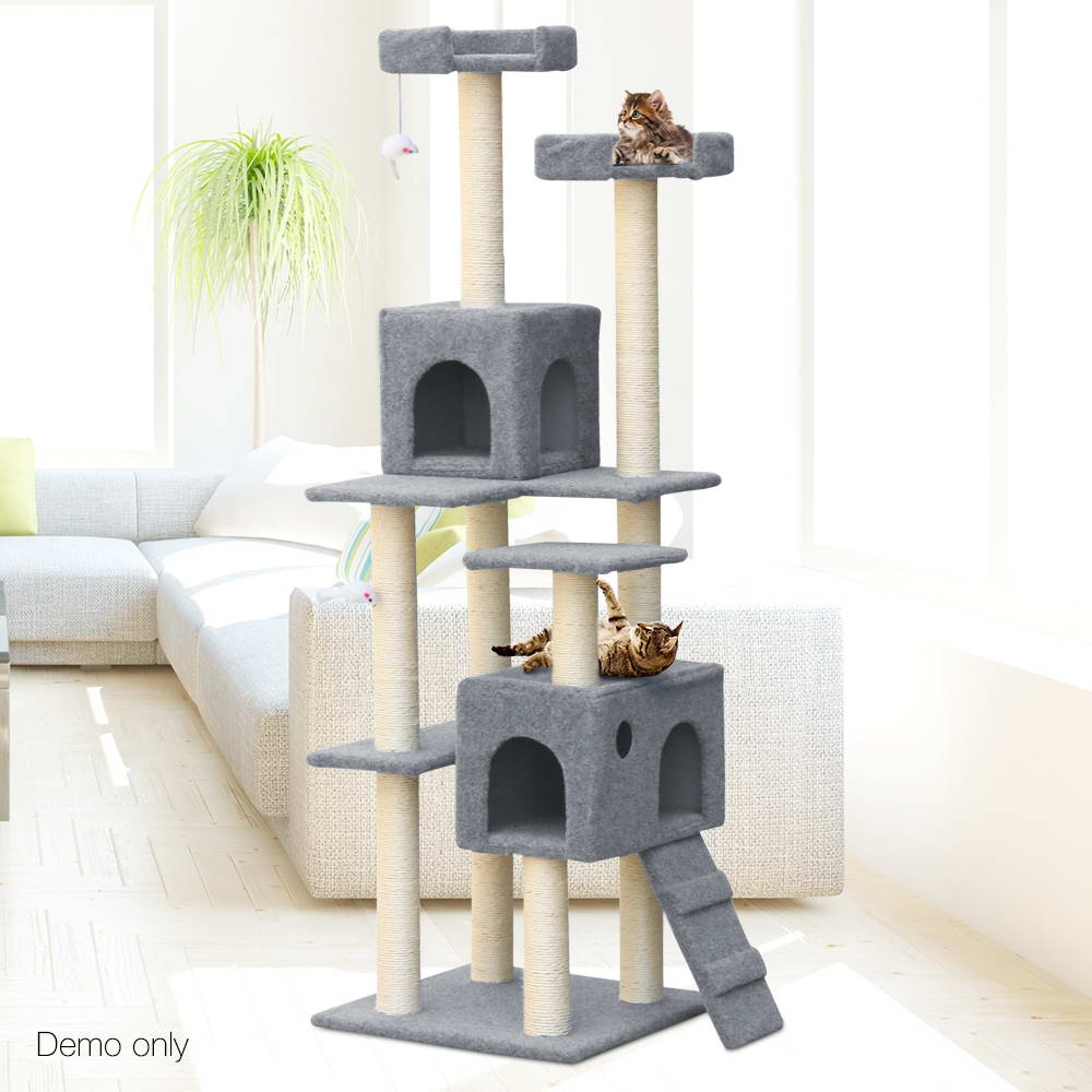 i.Pet 7 Level Cat Scratching Post - Grey