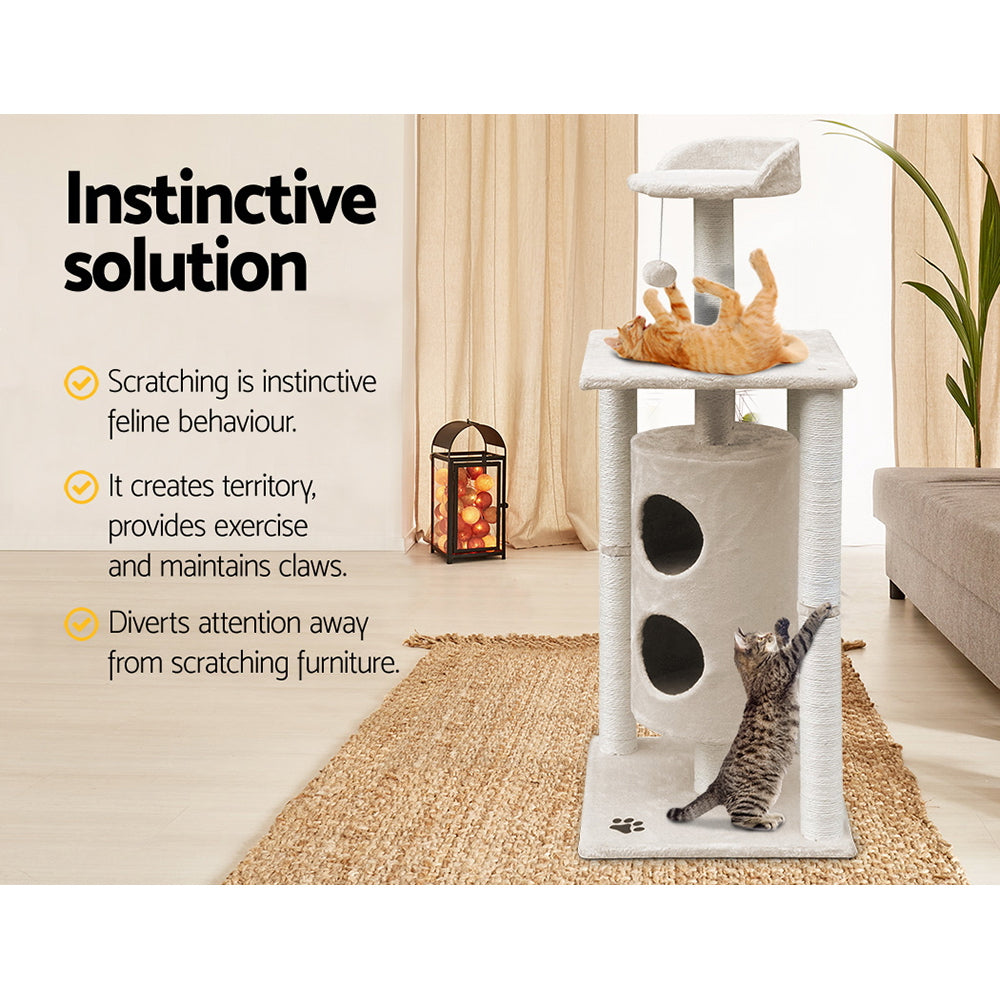 i.Pet 123cm Multi Level Cat Scratching Post - Beige