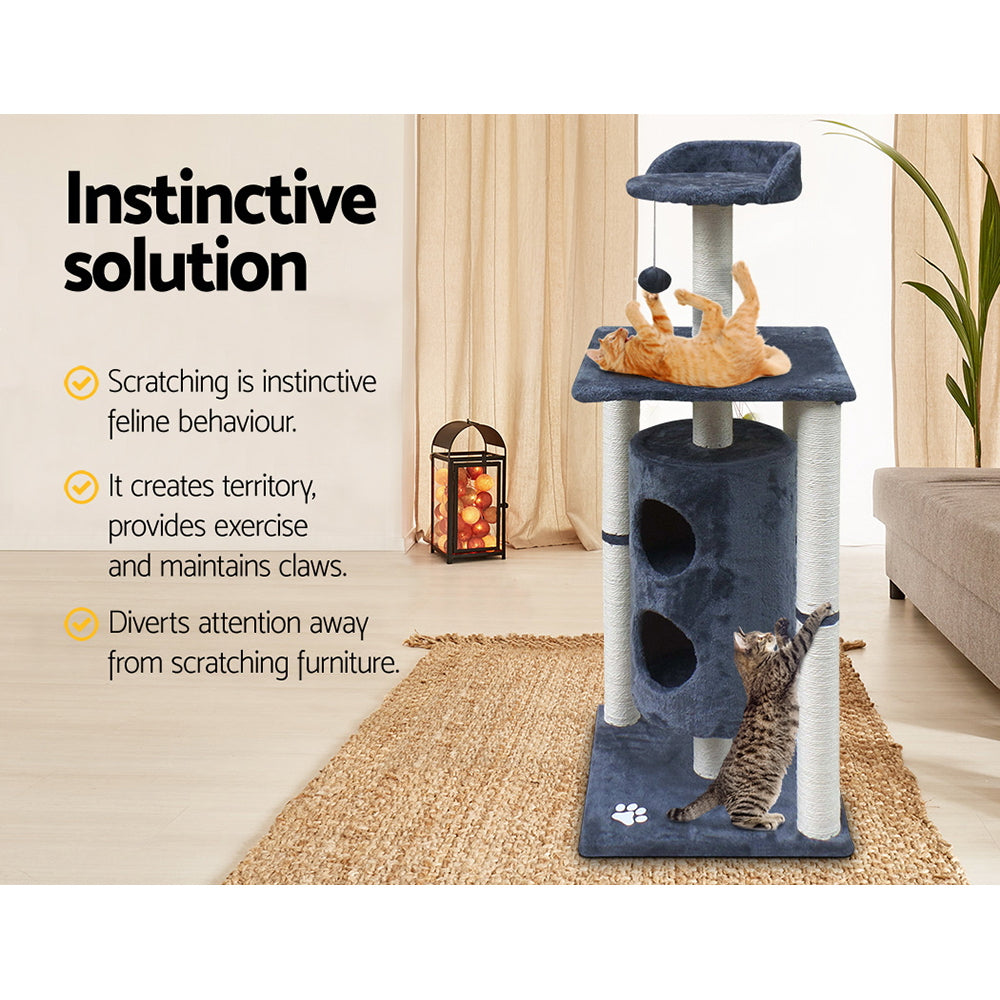 i.Pet 123cm Multi Level Cat Scratching Post - Grey