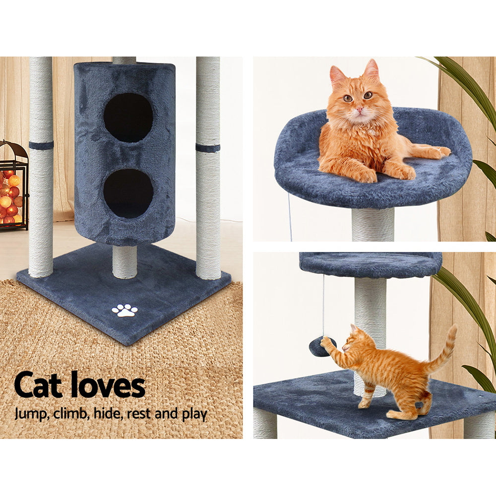 i.Pet 123cm Multi Level Cat Scratching Post - Grey