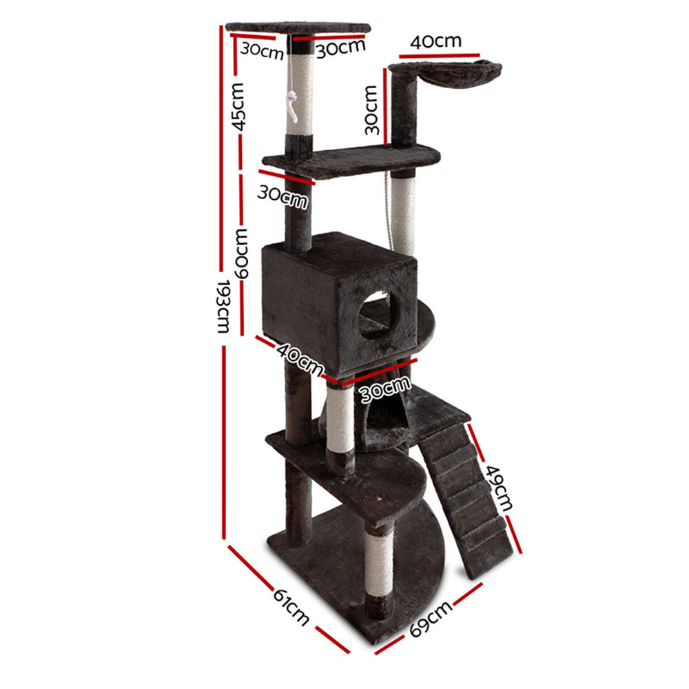 i.Pet Cat Tree 193cm Trees Scratching Post Scratcher Tower Condo House Furniture Wood